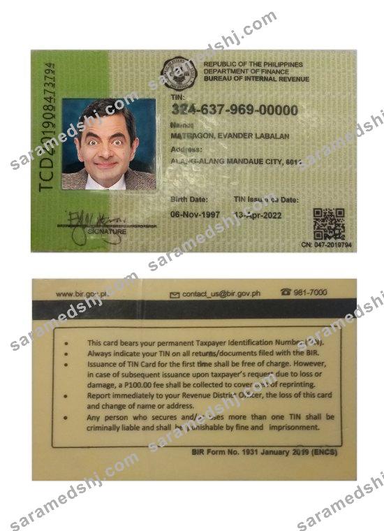 Philippines bureau of internal revenue ID 2022-present